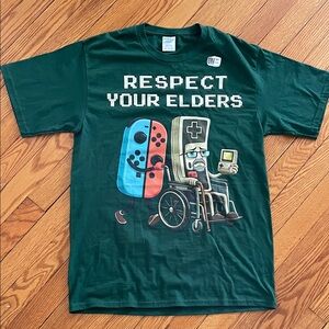 Respect Your Elders Gaming Graphic Tee - Dark Green